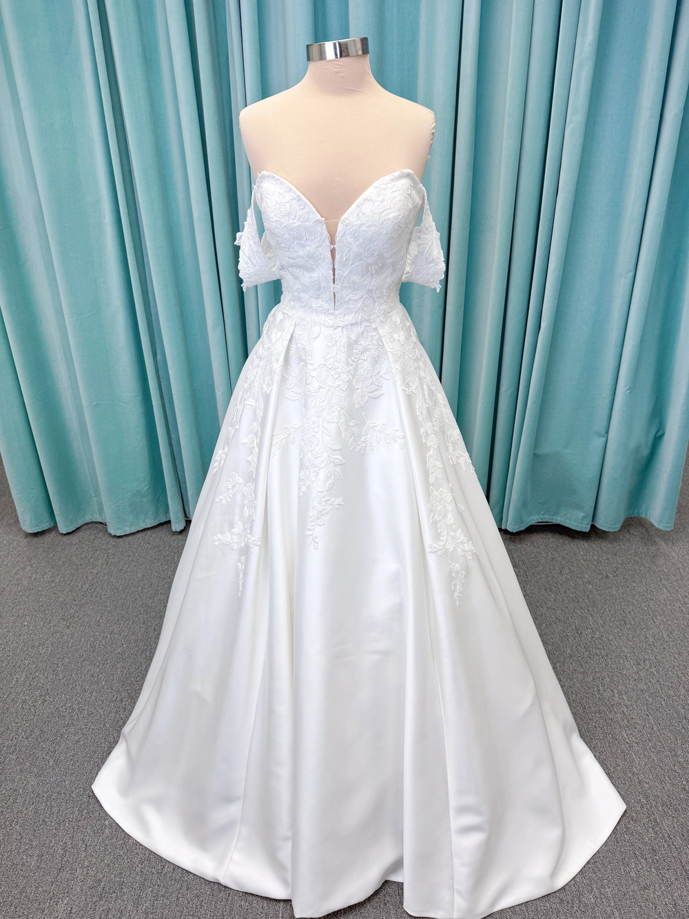 Morilee Style 2643 Rosemarie Satin A-Line with Long Sleeves and Plunging